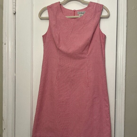 Vintage L.L. Bean Pink Gingham Mini Dress - Picture 3 of 7